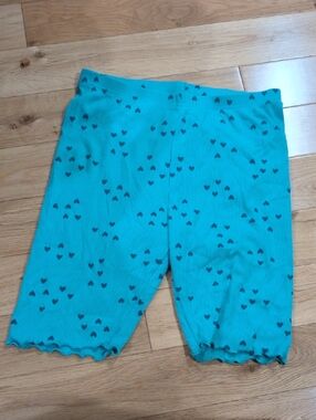 Cat & Jack Teal Bike Shorts with Black Heart Print